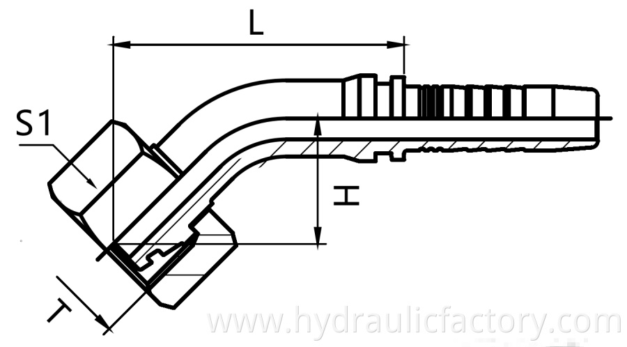 45 Degree Metric Female 24 Cone Fittings Drawing